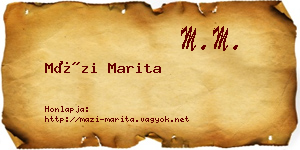 Mázi Marita névjegykártya